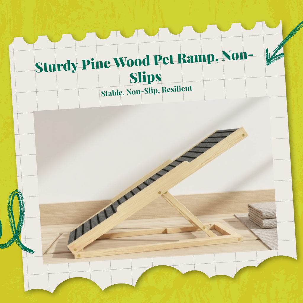 Foldable wooden pet stairs, non-slip