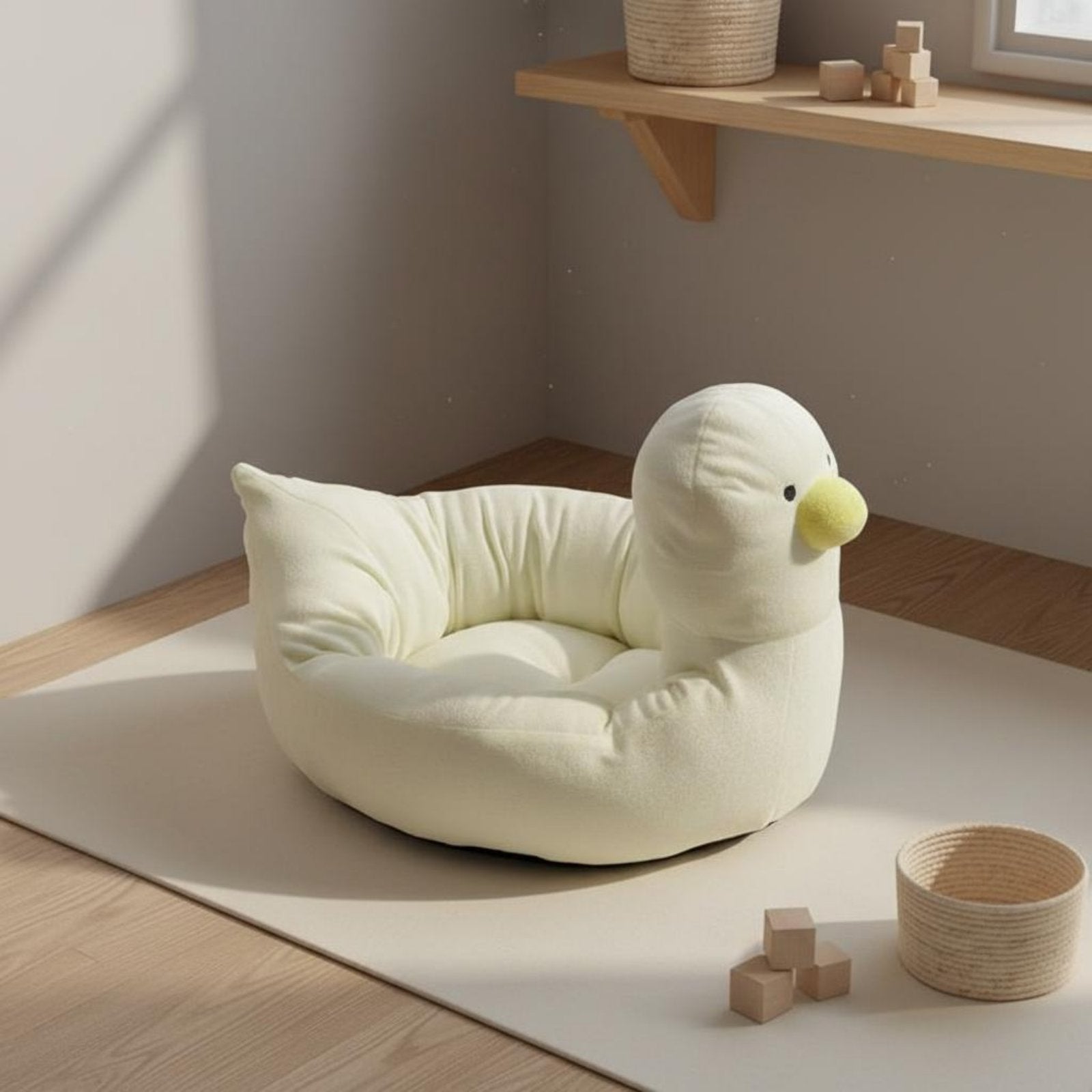 Duck Feline Bed Warm Duck Pet Bed Soft for Indoor