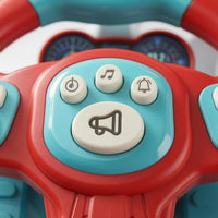 Suction Base Steering Wheel Toy Side Buttons Steering Wheel Toy Rounded Finish