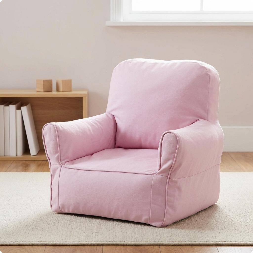 Kids Sofa Chair Removable Cover Foam Child Couch Rounded Armrests