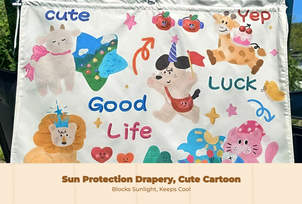 Car Window Shade, Sun Protection Sun Shield, Privacy Cover, Cartoon Pattern, Infant, Universal Fit, Easy to Install
