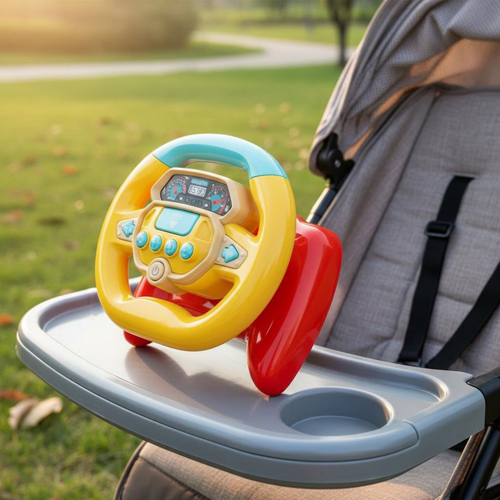 Toddler Steering Wheel Toy Safe Rounded Edges Simulation Steering Wheel