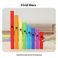 8 Pieces Musical Acoustic Tube Easy to Play Tuned Percussion Tubes Rainbow Colored