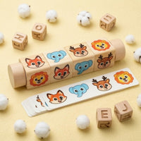 Cube Block Matcher Smooth Wooden Rotating Puzzle Toy Hands-on for Children
