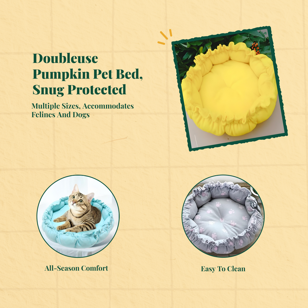 Pumpkin Cat Bed with removable pillow