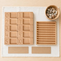 Number Learning Board Recessed Slots Wooden Number Board Rounded Corners Math Manipulative for Preschoolers