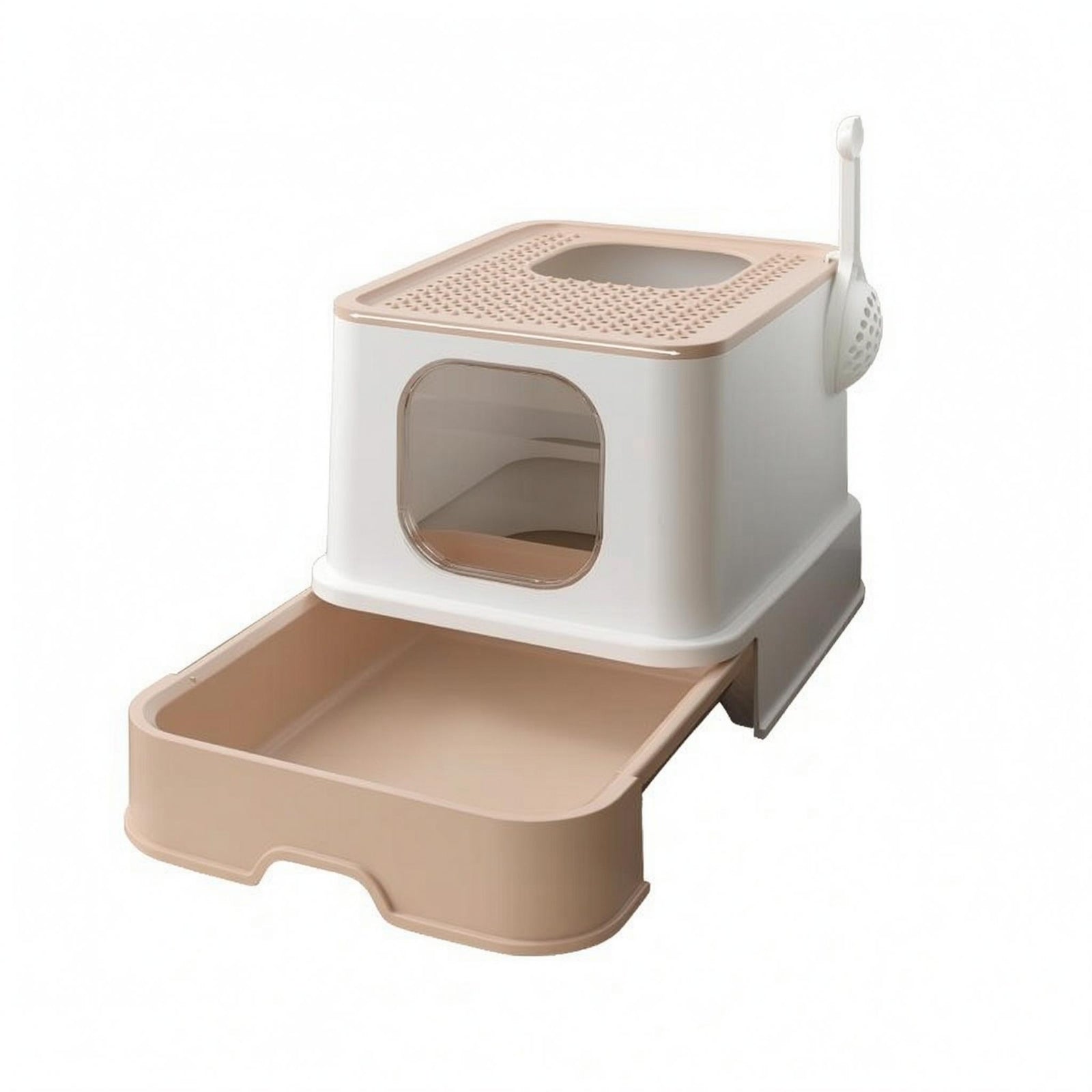 Drawer Style Litter Box Privacy Enclosed Feline Litter Box Stain-Resistant