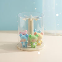 Clear Dustproof Doll Case High Translucency Rotating Keychain Display Stand Large Capacity Collectible Hanger Storage Box for Desktop, Bedroom