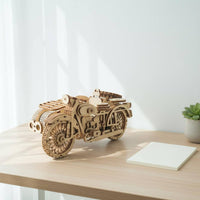 3D Wooden Motorcycle Creative Gift Toy Cut Pieces for Craft Time, Kids
