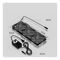 External Case Fan High Air Circulation Stick-on PC Fan Plug-Direct-Connect Power
