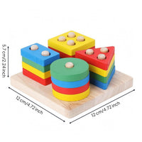 Educational Shape-Matching Toy Insertable Peg Peg-Mounted Shape Pieces Toy