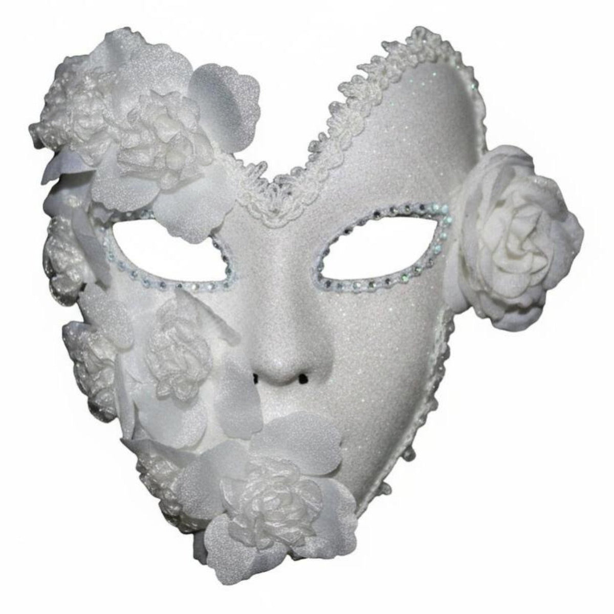 whole-face Feathered visor Ribbon Tie Ornate Italian Carnival visor Adjustable Fit for formal dance