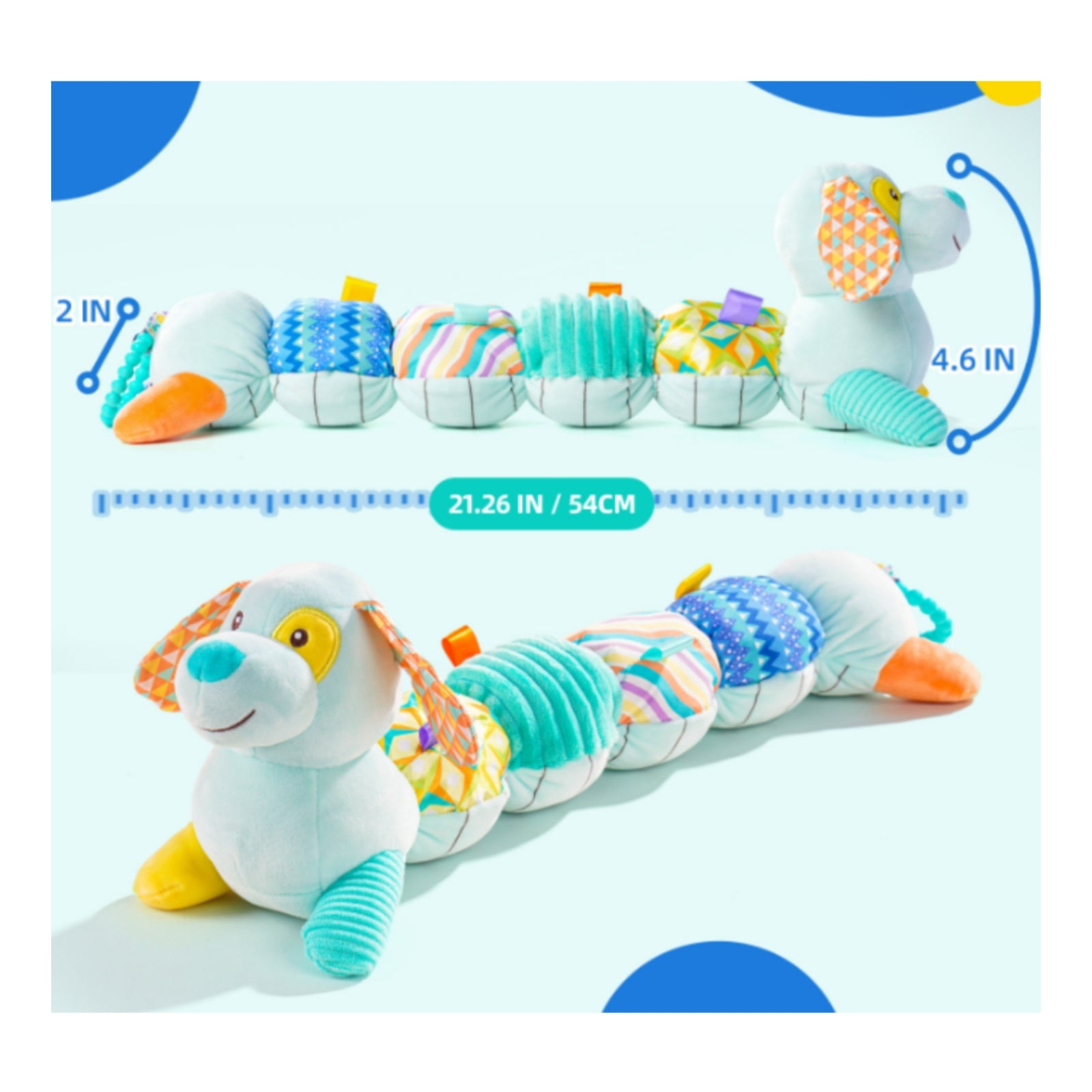 Soothing Stuffed Toy Segmented Body Stuffed Baby Toy Floppy Ears for Babies