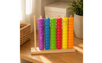 Wooden Counting Toy Natural Wood Wooden Bead Stacker Hand-Eye Coordination