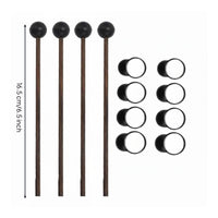 12 Pieces Steel Resonant Drum Mallet Set Solid Wood Handle for Beginners