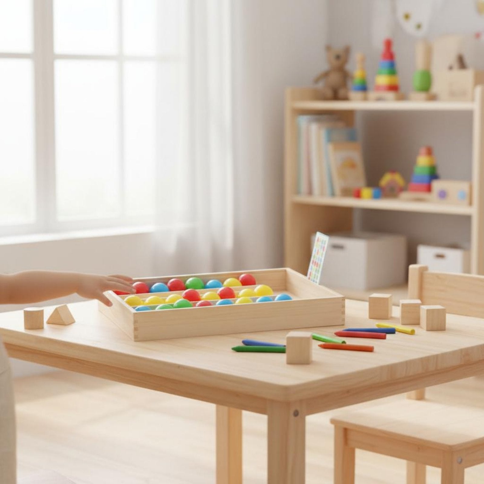 Brain Teaser Colored Ball Sorting Game Learn Through Play Color Sorting Bead Game Fine Movement Skills Development Color Matching Game Board Hand-Eye Coordination for Children, Toddlers, Classroom