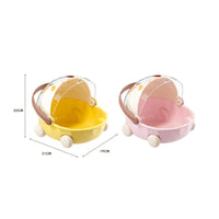 Doll Cradle Display Case Clear View Lid Figurine Baby Carriage Container