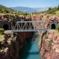 1:87 Bridge Model Glue No-Glue HO Scale Bridge for Model Scene, Train Collectors