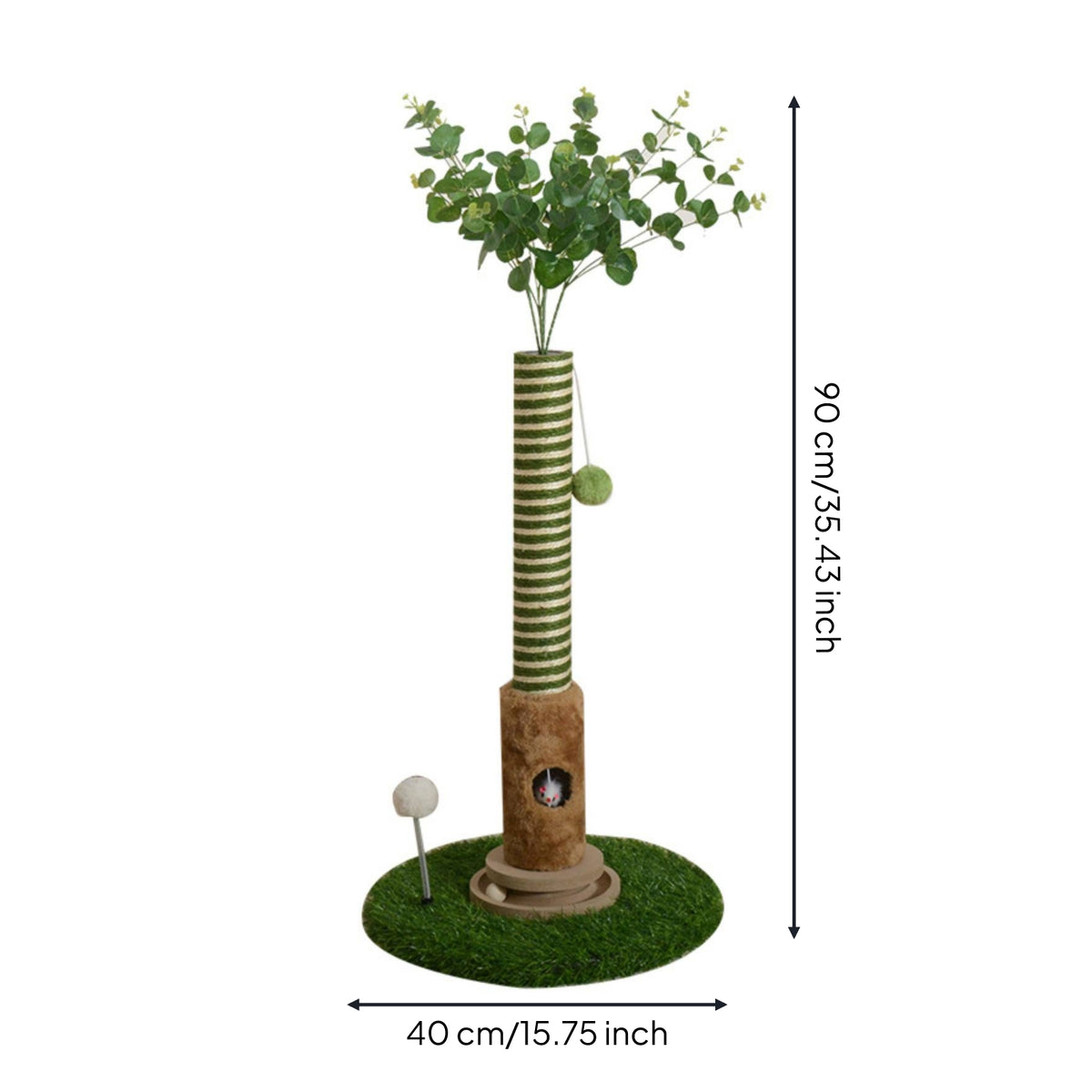 Feline Scratching Tree Fuzzy Toy Feline Scratching Post Striped Finish
