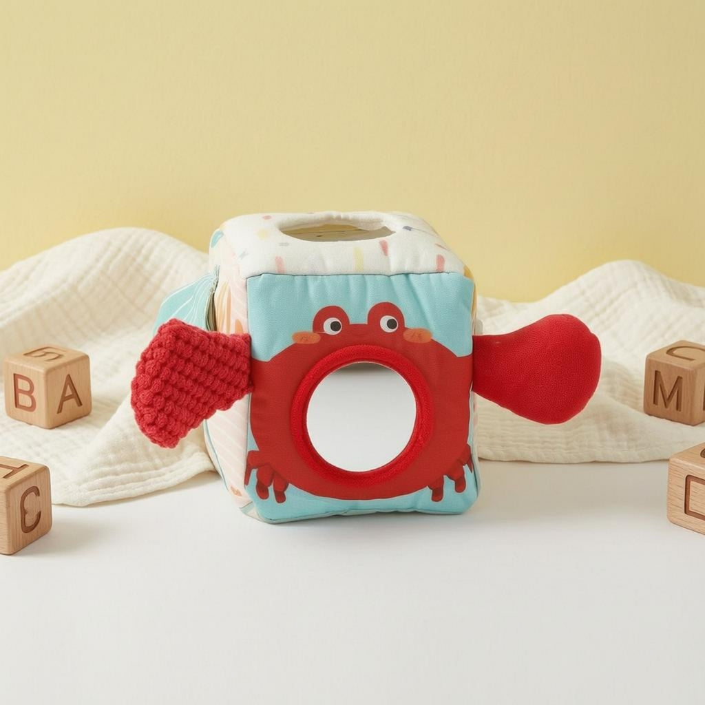 Baby Tissue Box Sensory Toy Soft Child-Led Tissue Box Toy Portable for Infants