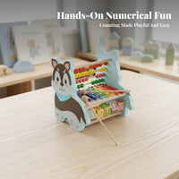 Wooden Abacus Toy Bead Maze Table Educational Cartoon Animal for Children