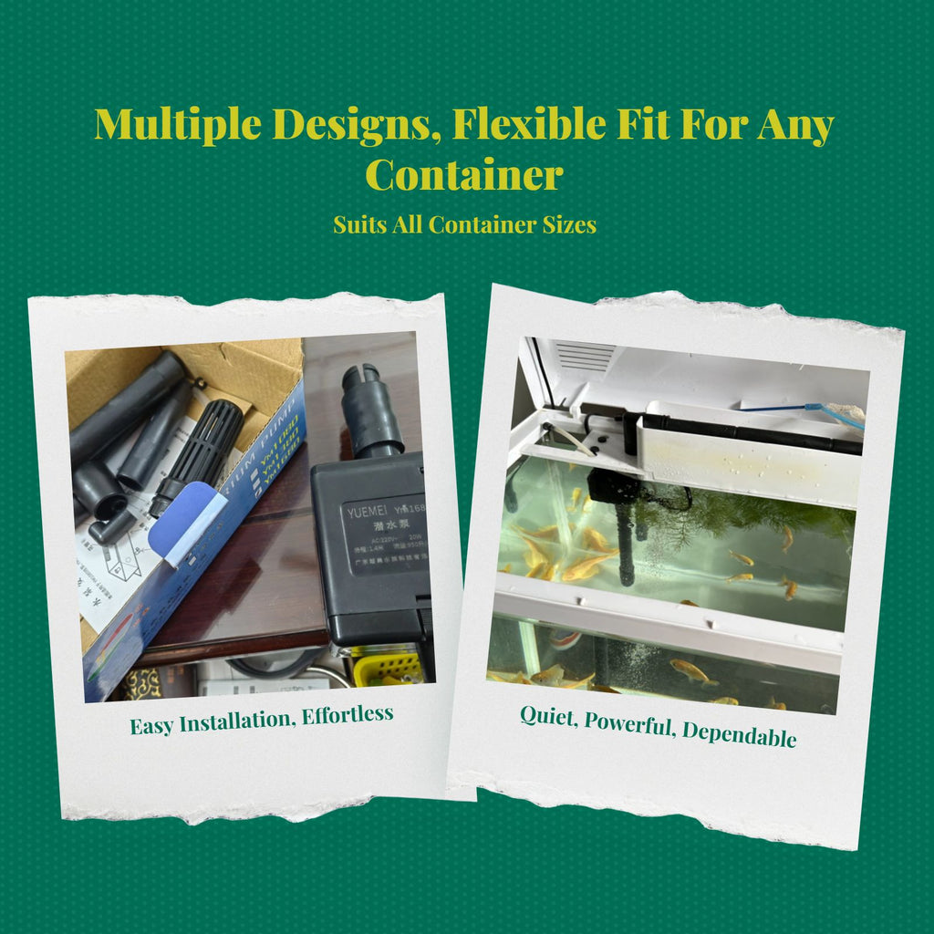 Aquatic Habitat Underwater Pump, Fish Habitat strainer, Oxygenation, Low Noise Filtration, Multilayer Internal Power strainer, Indoor and Outdoor Fish Pond Accessory