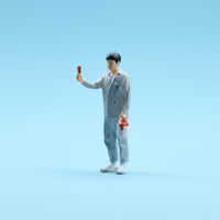 1/64 Scale Painter Figurine Realistic Design Miniature Scene Props