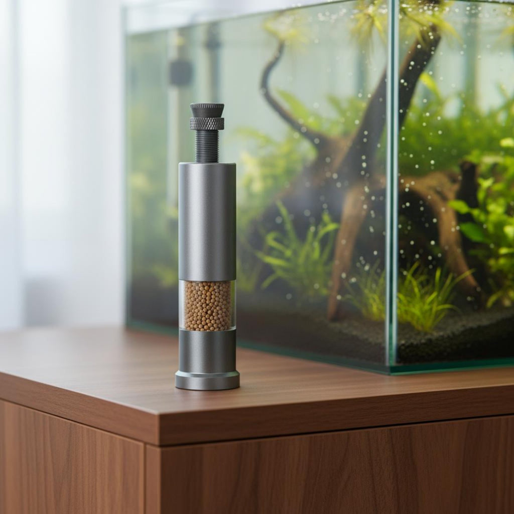 Mini Visible Aquatic Food Feeder Easy to Use Handheld Aquarium Feeder Matte