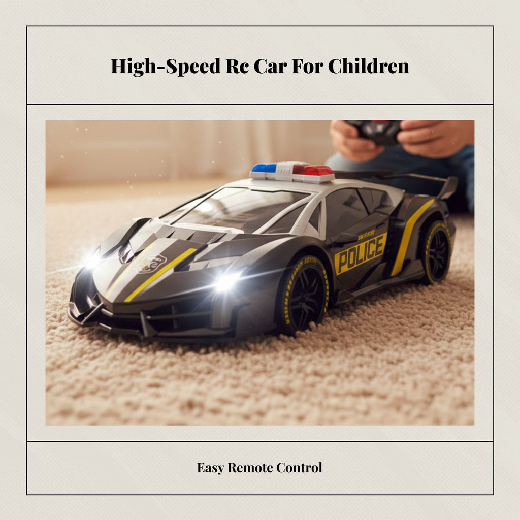 RC Remote Control Police Car, Electric Slide Toy, High-Speed Vehicle for Kids