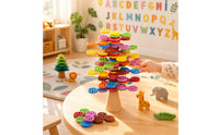 Wooden Tree Stacker Spiral Pattern Wooden Stacking Tree Balance Play