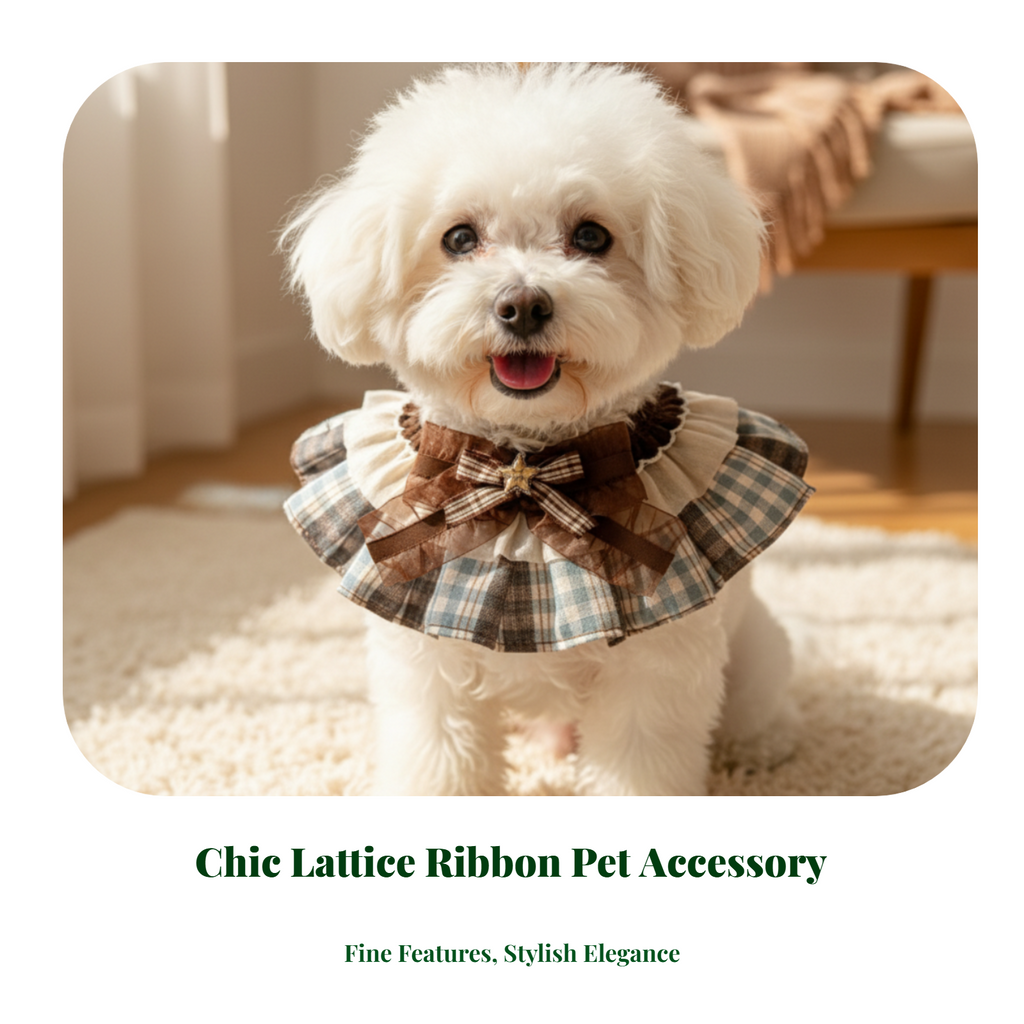 Pet Triangle Bib, Cute Ribbon Tie Adjustable for Small Pets