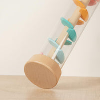 Wooden Rain Sound Tube Easy to Grip Rainmaker Toy Colorful Beads for Babies