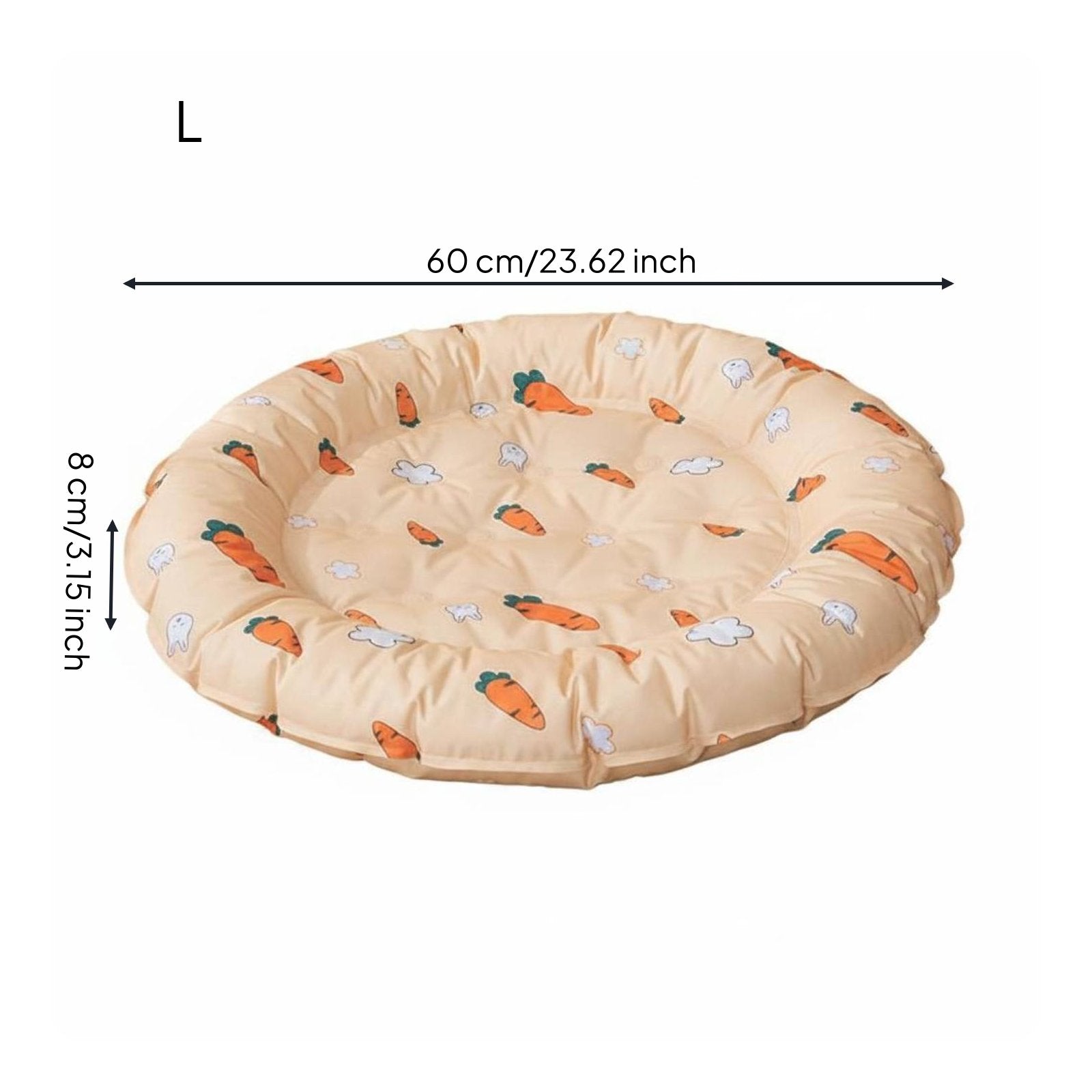 Round Cooling Pet Bed Soft Padded Border Feline Cooling Mat Easy to Clean