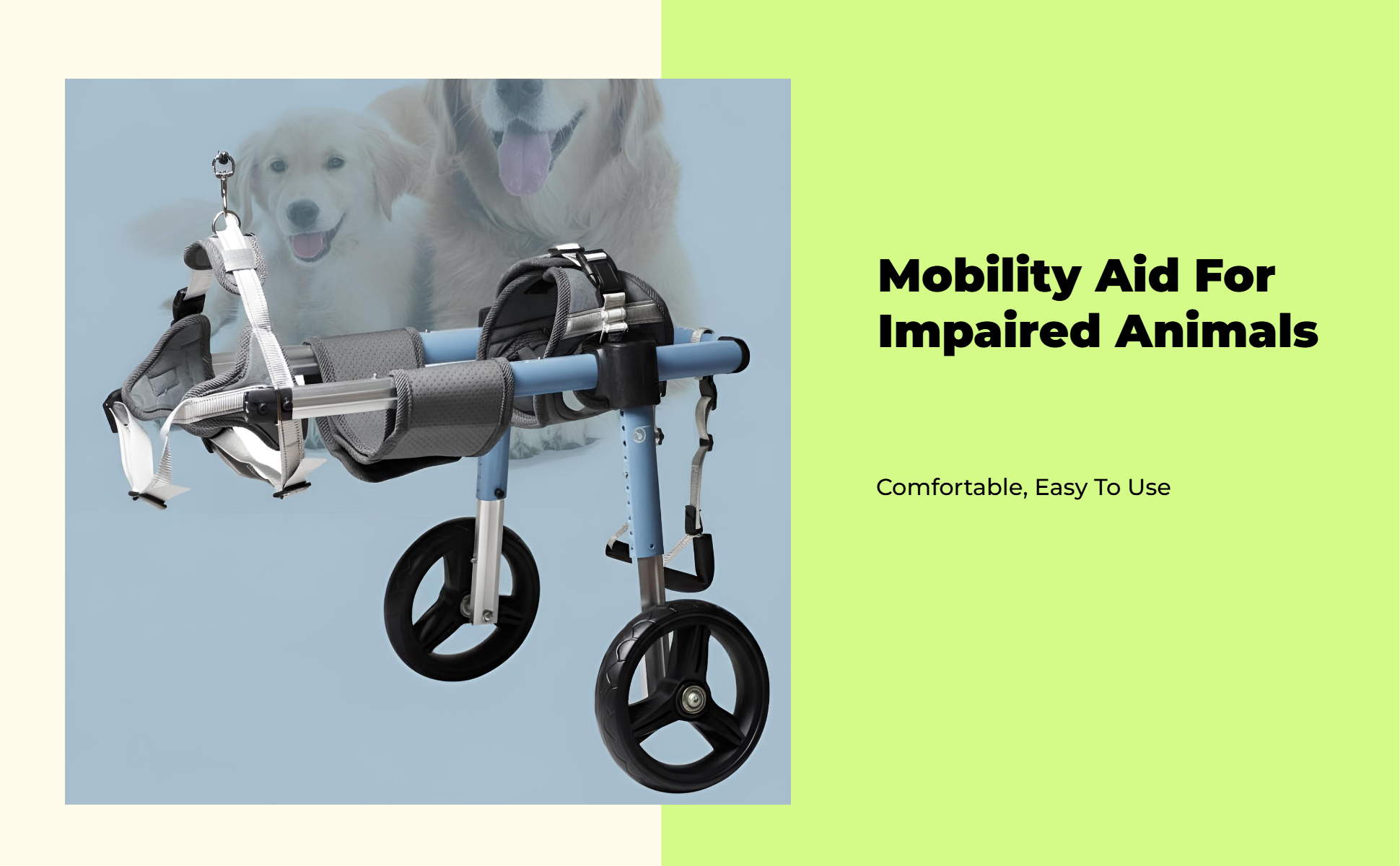 Adjustable hind leg dog cart, sturdy