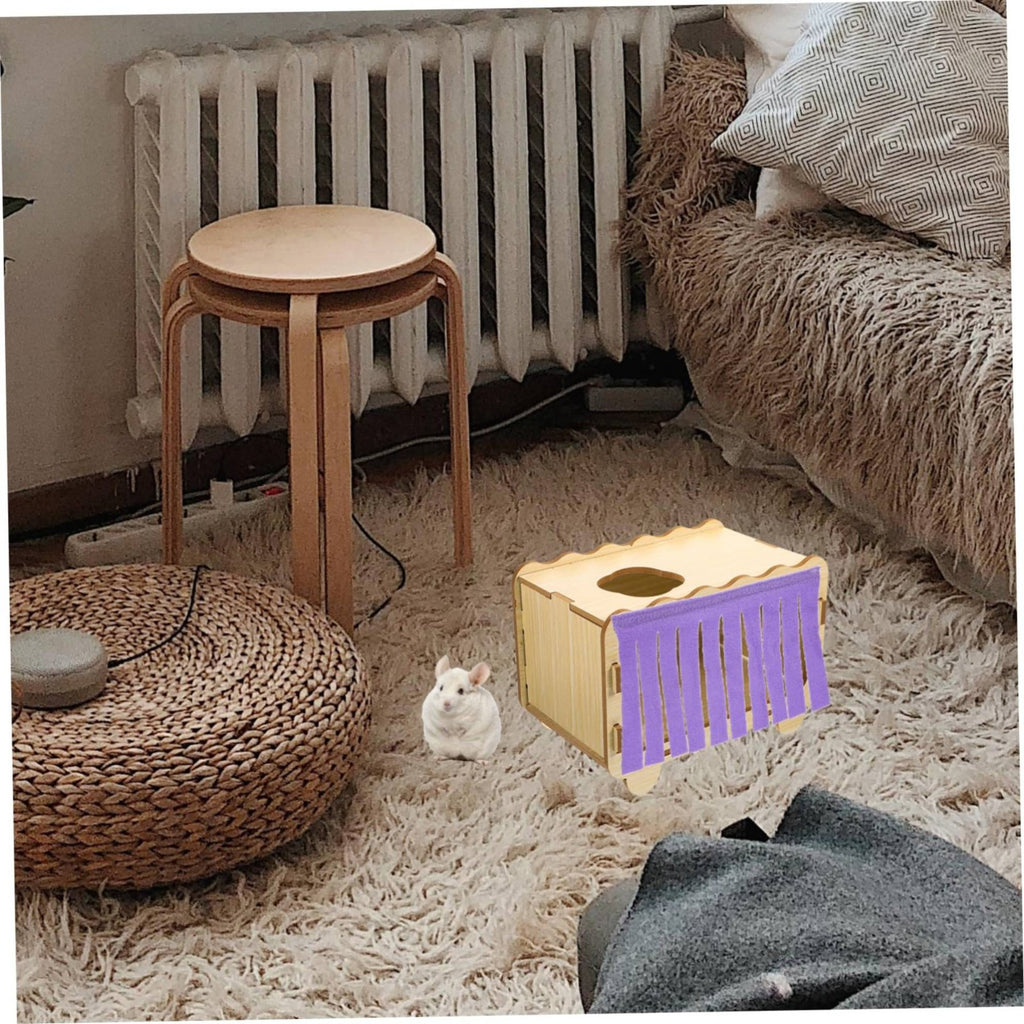 4 Pieces Pet Enclosure Tassel Curtain Provides Shelter for Hamsters, Guinea Pigs
