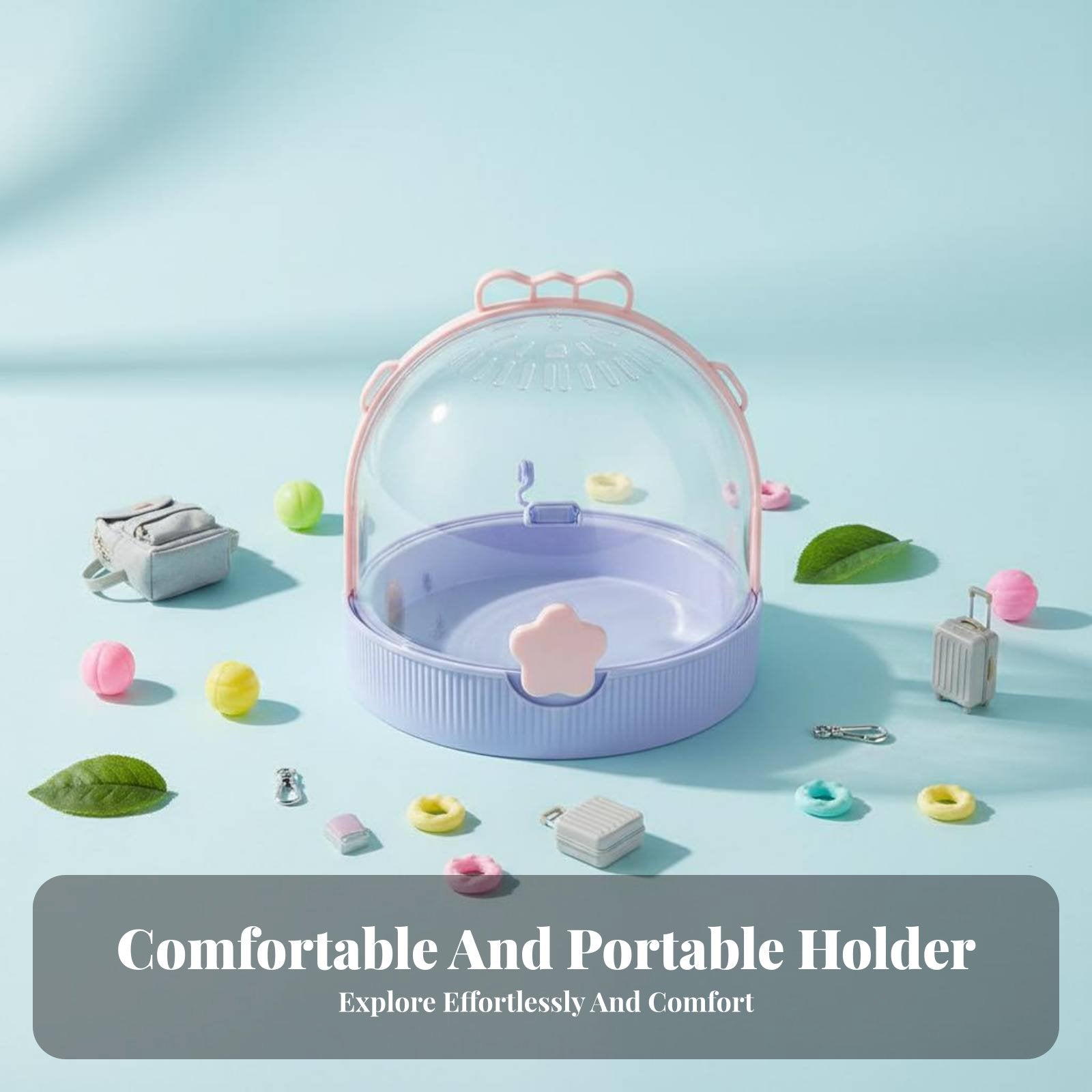 Transparent Hamster Travel carrier Portable Transparent Hamster Travel enclosure for Home