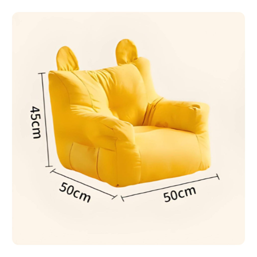Children's Lazy Sofa Cute Bear Ear Design Toddler Beanbag Armchair for Toddlers