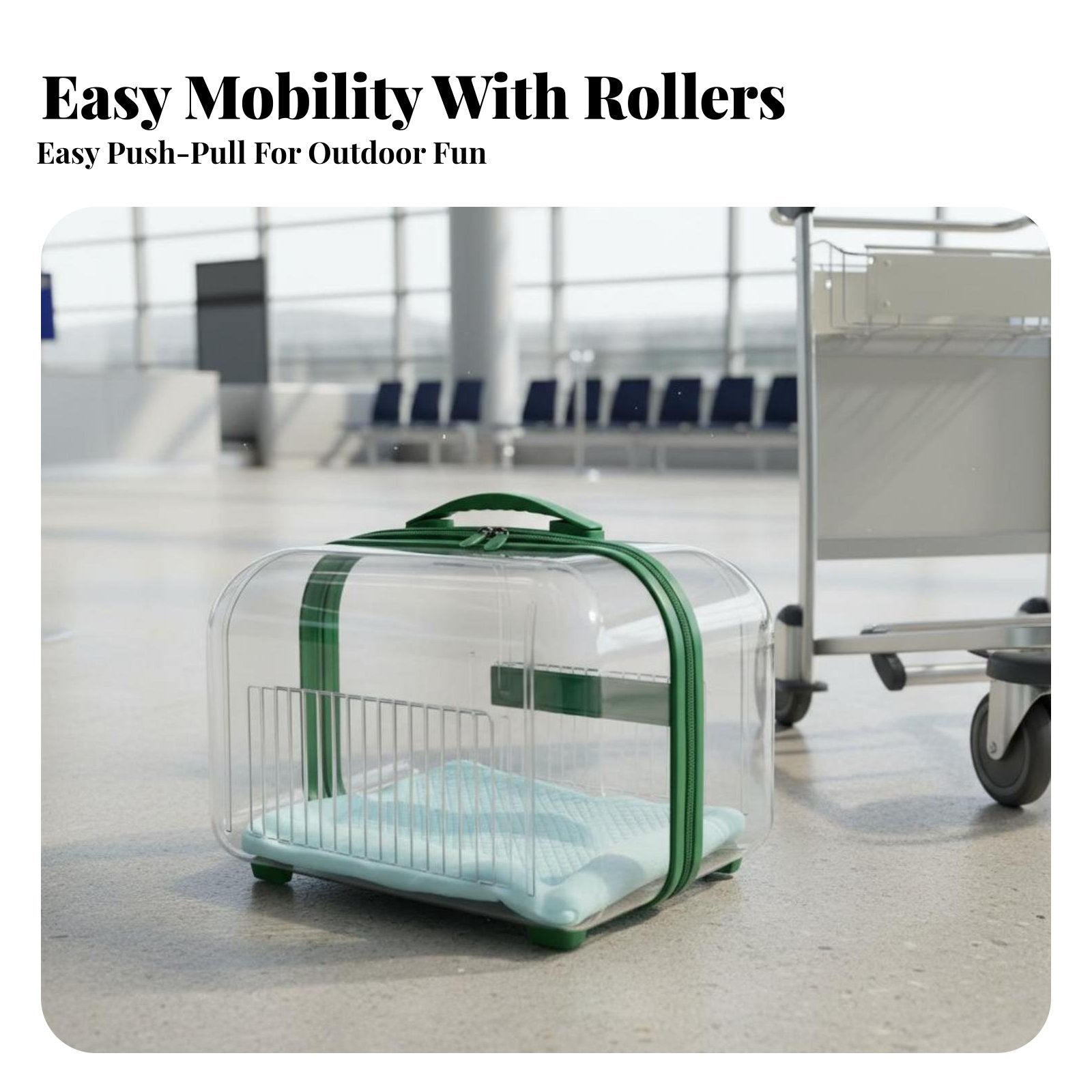 2-Tier Pet Trolley Transparent View pet Equipment two-level Design