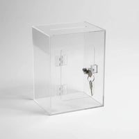 Clear Acrylic Comment Collection Box Dustproof Transparent Voting Square Container Form Office Supply Container for School, Store
