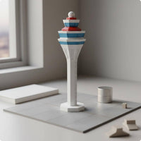 Beijing Airport Structure Model Compact Size Airport Control Structure Model Realistic Design Collectible Display for Aviation Fans, Collectors
