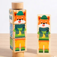 Rotating Animal Puzzle Hands-on Block Rotation Toy Educational