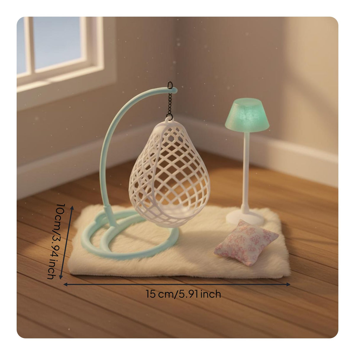 Miniature Egg Chair Furniture Scene Prop Dollhouse Swing Chair Set for Hobbyists