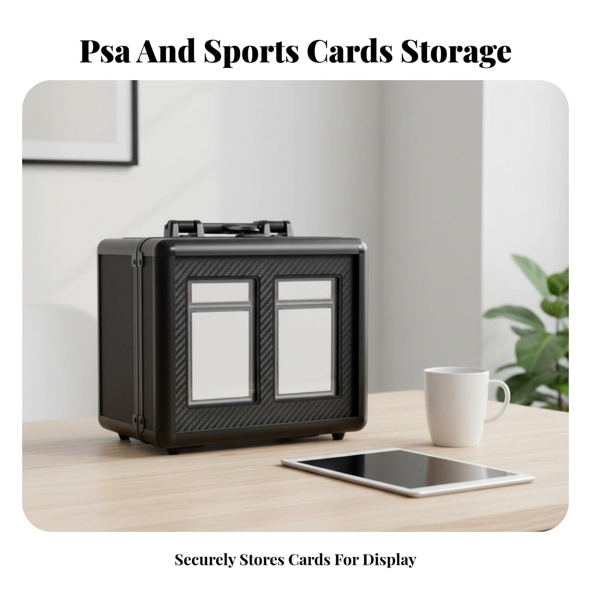 PSA Card Display Box Shockproof Graded Card Storage Box PSA Slab Case Moisture-Resistant Carbon Fiber Finish for Travel
