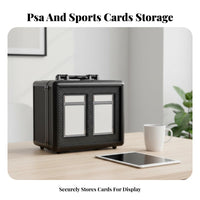 PSA Card Display Box Shockproof Graded Card Storage Box PSA Slab Case Moisture-Resistant Carbon Fiber Finish for Travel