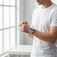 Illuminated Robot Watch Distinctive Design Illuminated Digital Watch Futuristic Electronic Wristwatch Metal Band Digital