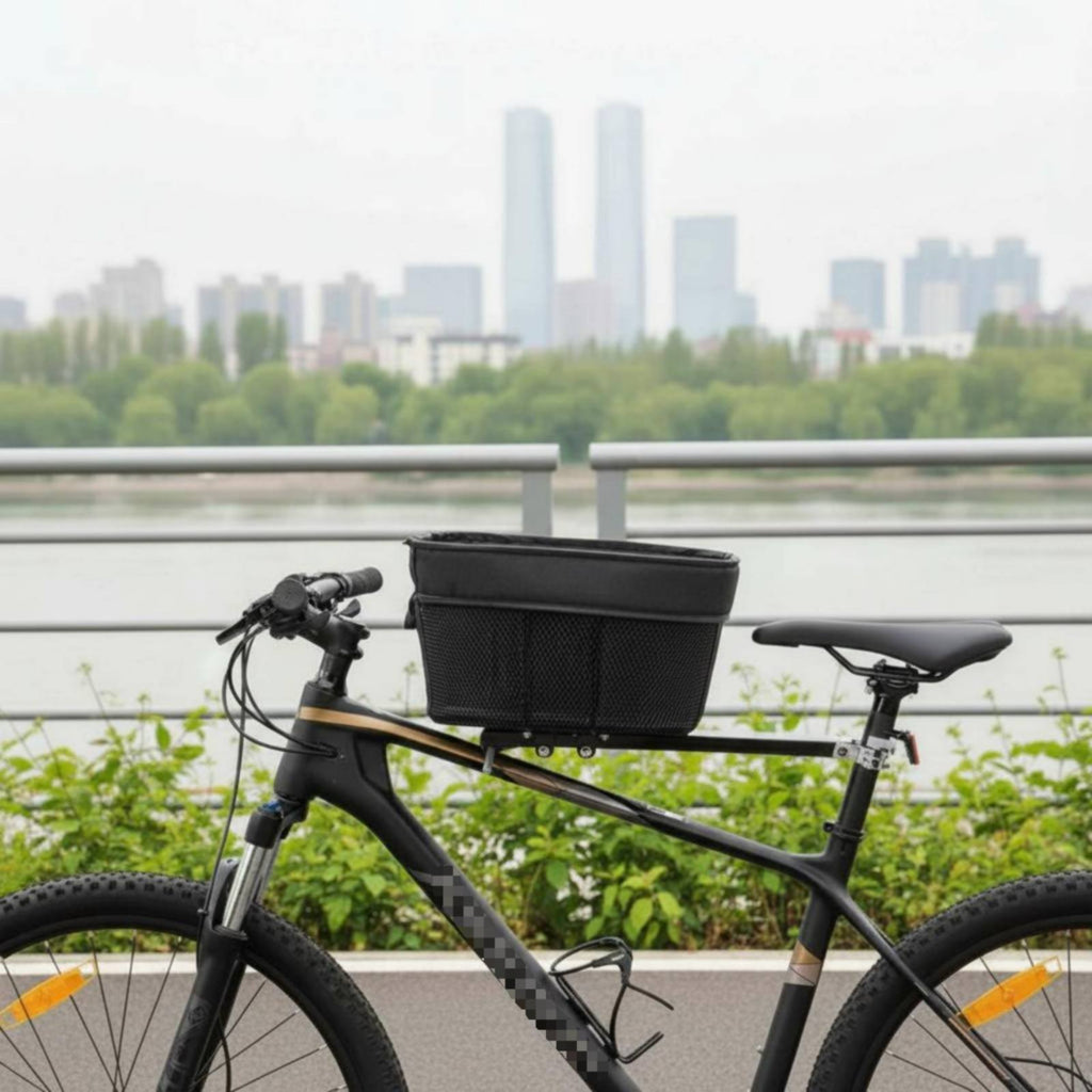 Foldable Dog Bike Basket Removable Dog Bike Basket Large Space for Outdoor Rides