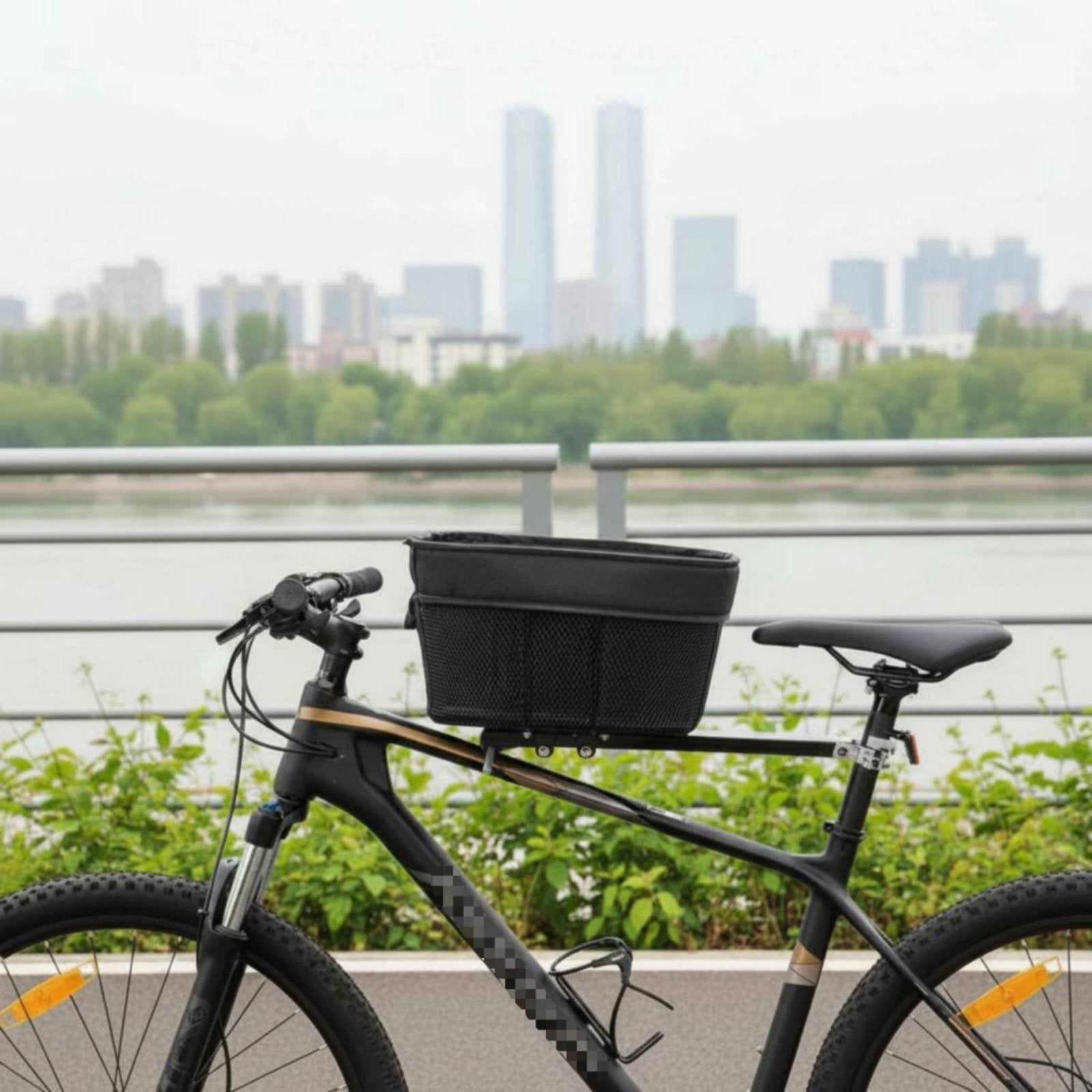 Foldable Dog Bike Basket Removable Dog Bike Basket Large Space for Outdoor Rides