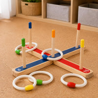 Wooden Hoop Toss Set Educational Kids Hoop Toss Toy Sturdy for Children