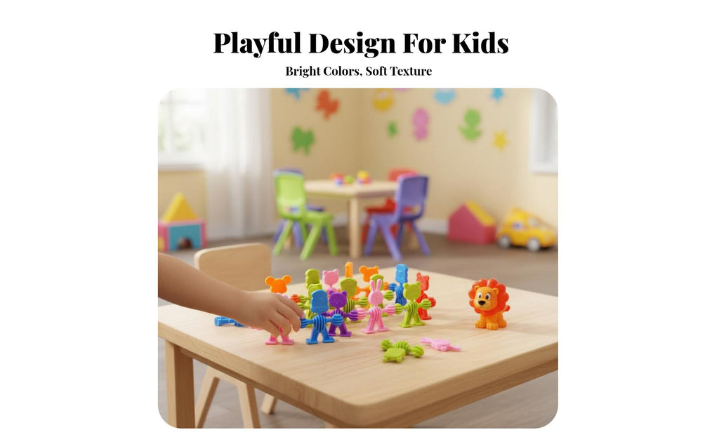 Fine Movement Skills Development Creature Character Stacking Blocks Colorful Design Stackable Creature Blocks Screen Non-Digital