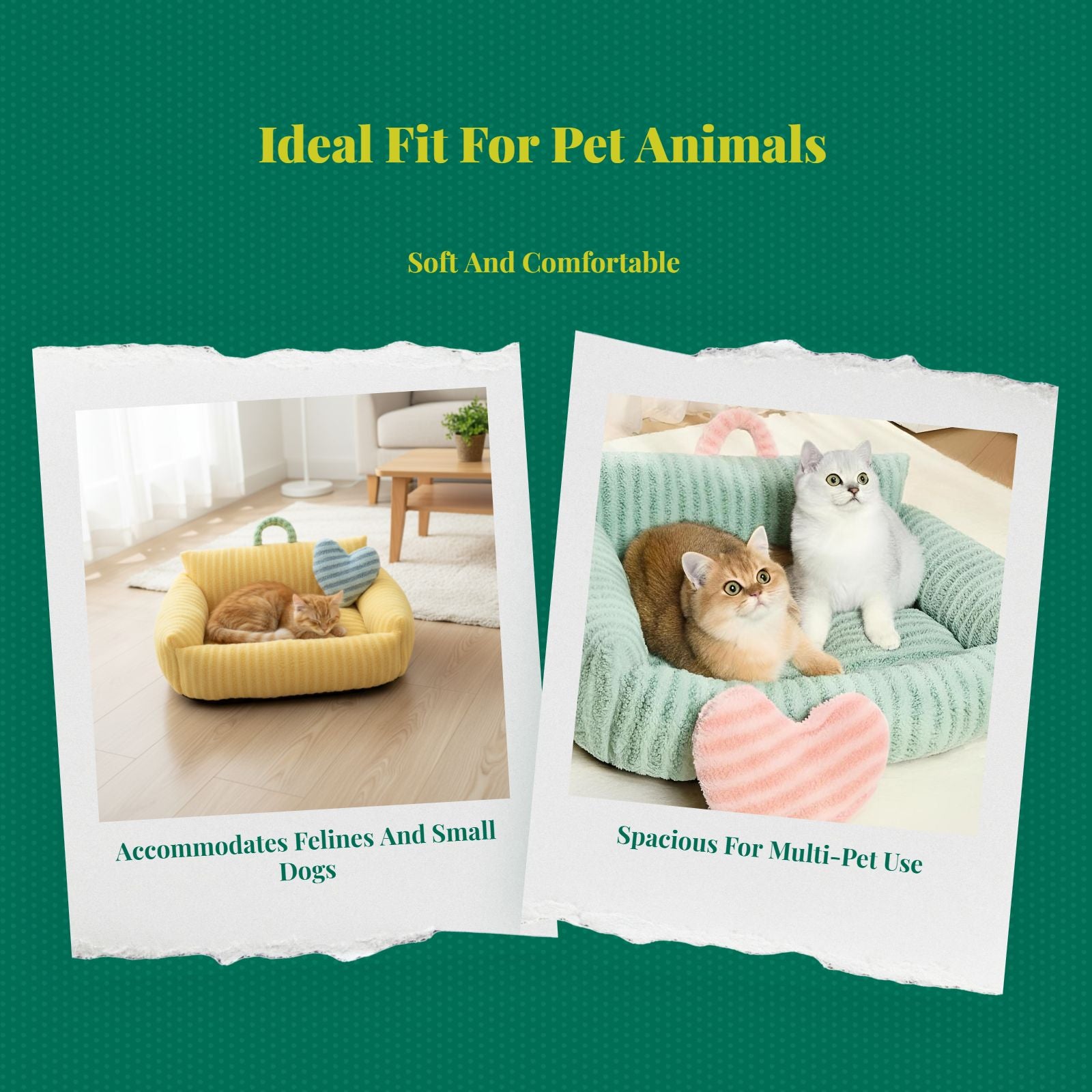 Cat Bed, Soft Washable Pet Sofa Mat, Non-Slip, All-Season